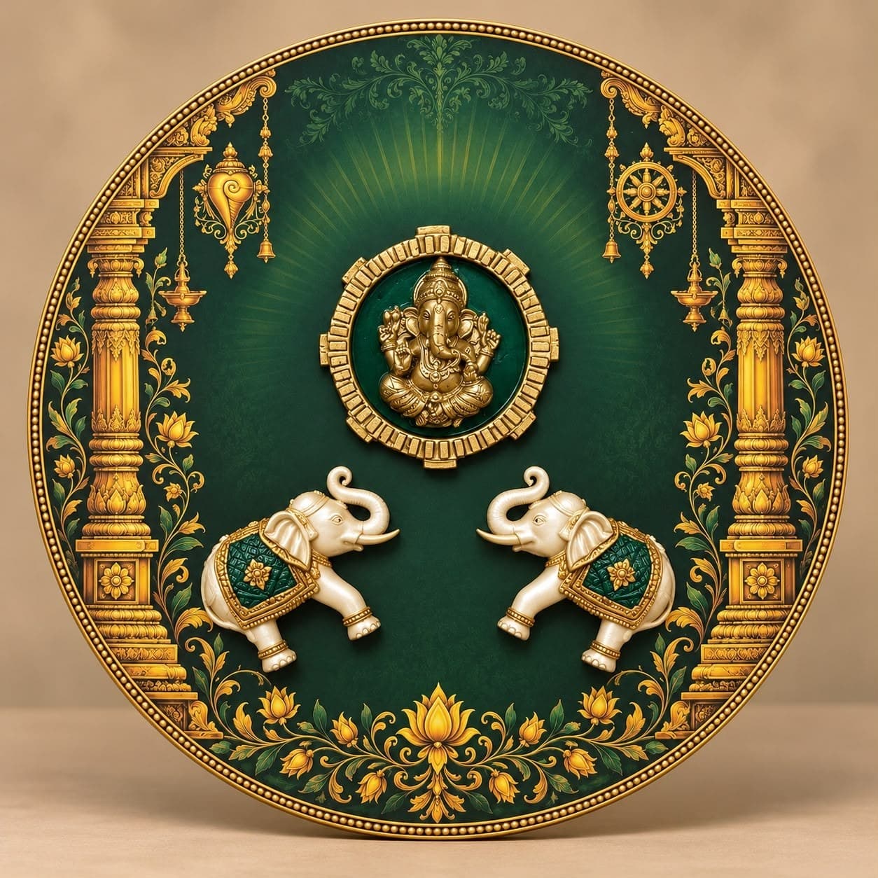 Ganesha & Twin Elephants