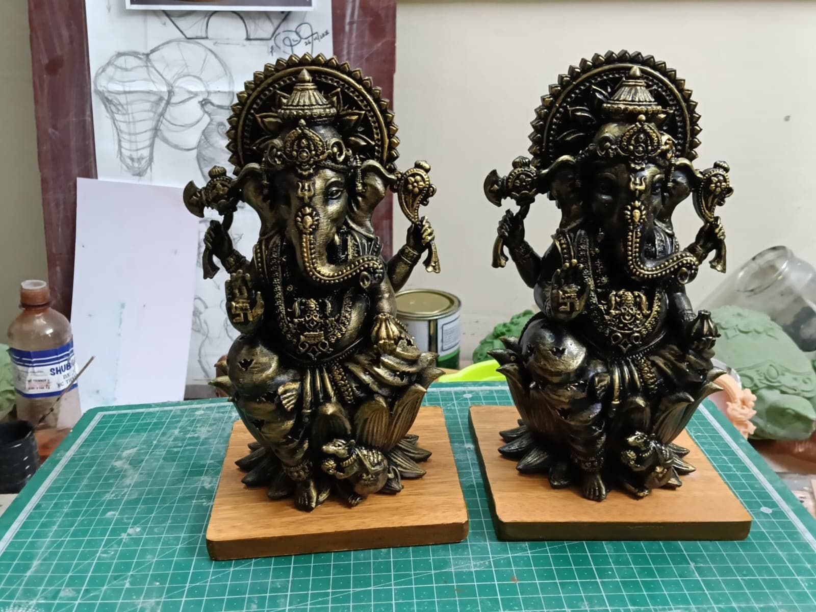 Ganesha Twin Devotional Idols